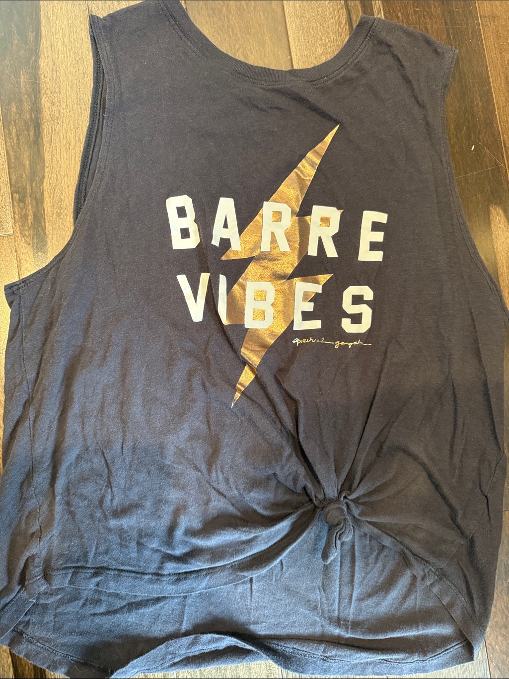 Spiritual Gangster X Pure Barre Black Tie Front Tank Top